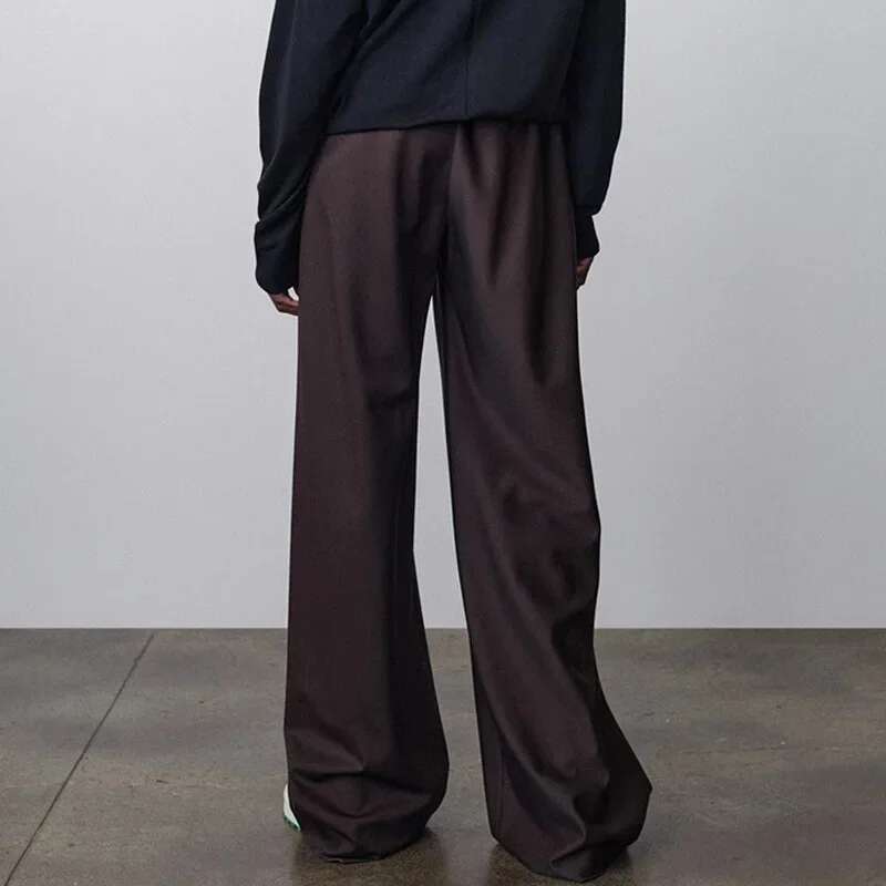 2025 Spring And Autumn New Design Drapey High Waist Straight Wide Leg Or-Mopping Pants For Women