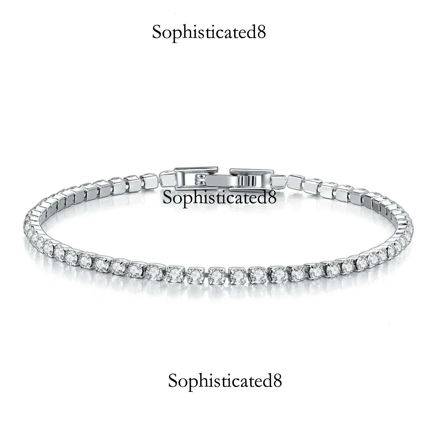 Solid Pure Sier 16/17/18/19/ Tennis Bracelet Pave 3 mm Round Black Jet Zircon Elegant Real Jewelry For Women