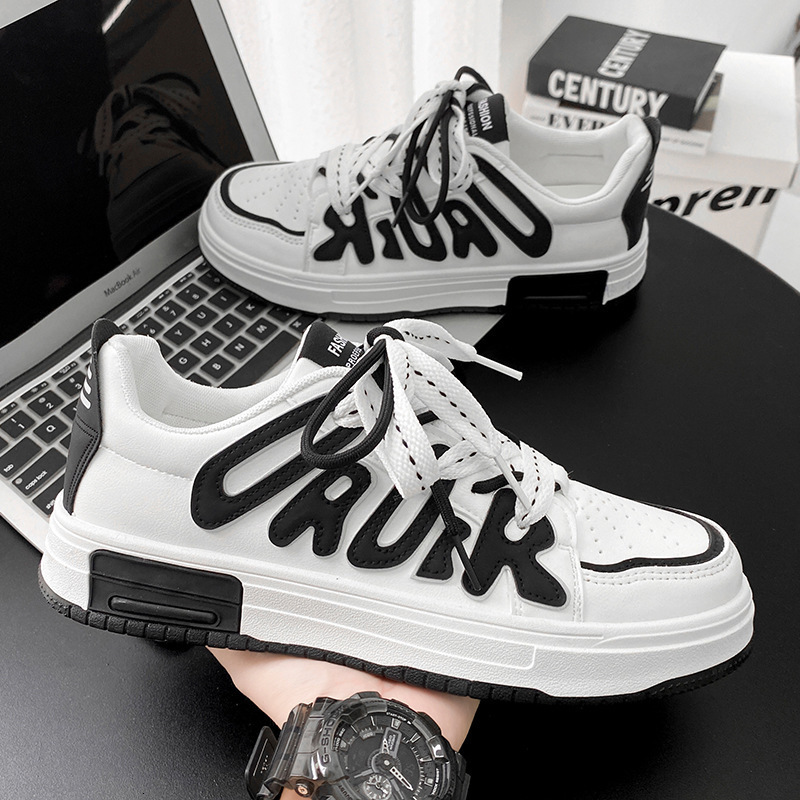 2025 Spring And Autumn Men's Fashion New Trend Multi Functional Casual Flat Shoes New Personalized Design Youth Height Increase Sports Little Whi