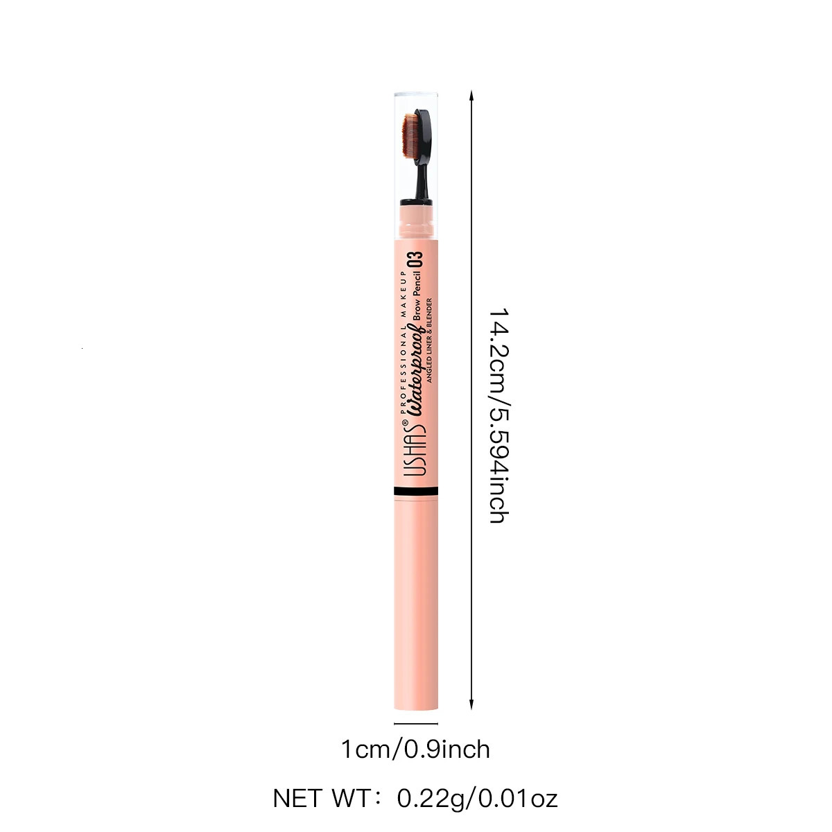 USHAS 4 Color Brow Pencil Long-lasting Waterproof Rotating Double-headed Eyebrow Pencil with Brow Brush 2 In 1 Eyebrow Cosmetics 250222