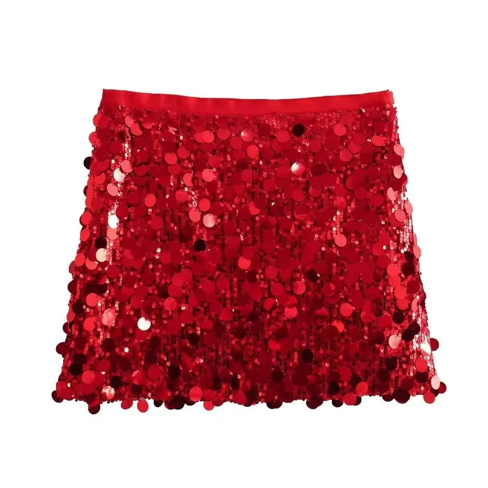 Party Club Stage Show Mini Skirts for Women Clothing Fashion Clothes Sexy Streetwear Dance Bling Sequined Girls 250304