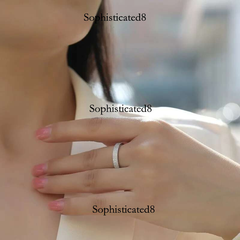 Smyoue 1/1.2/1.5mm D Vvs1 Moissanite Rings for Women 1/2 Full Eternity Bands S Pure Sier Plated Hip Hop Party Jewelry