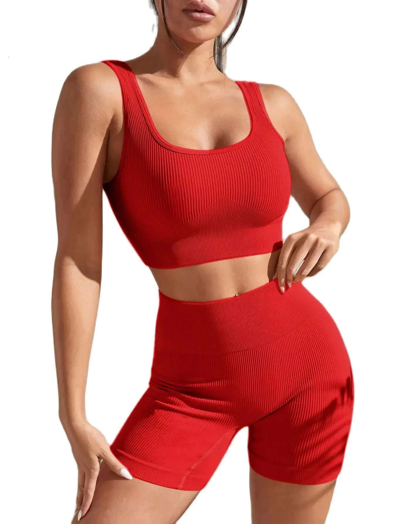 New Arrival Fashion Seamless Exercise Body-Tight Quick Dry Moisture Absorption High Waist Hip Yoga Fiess Set For Women