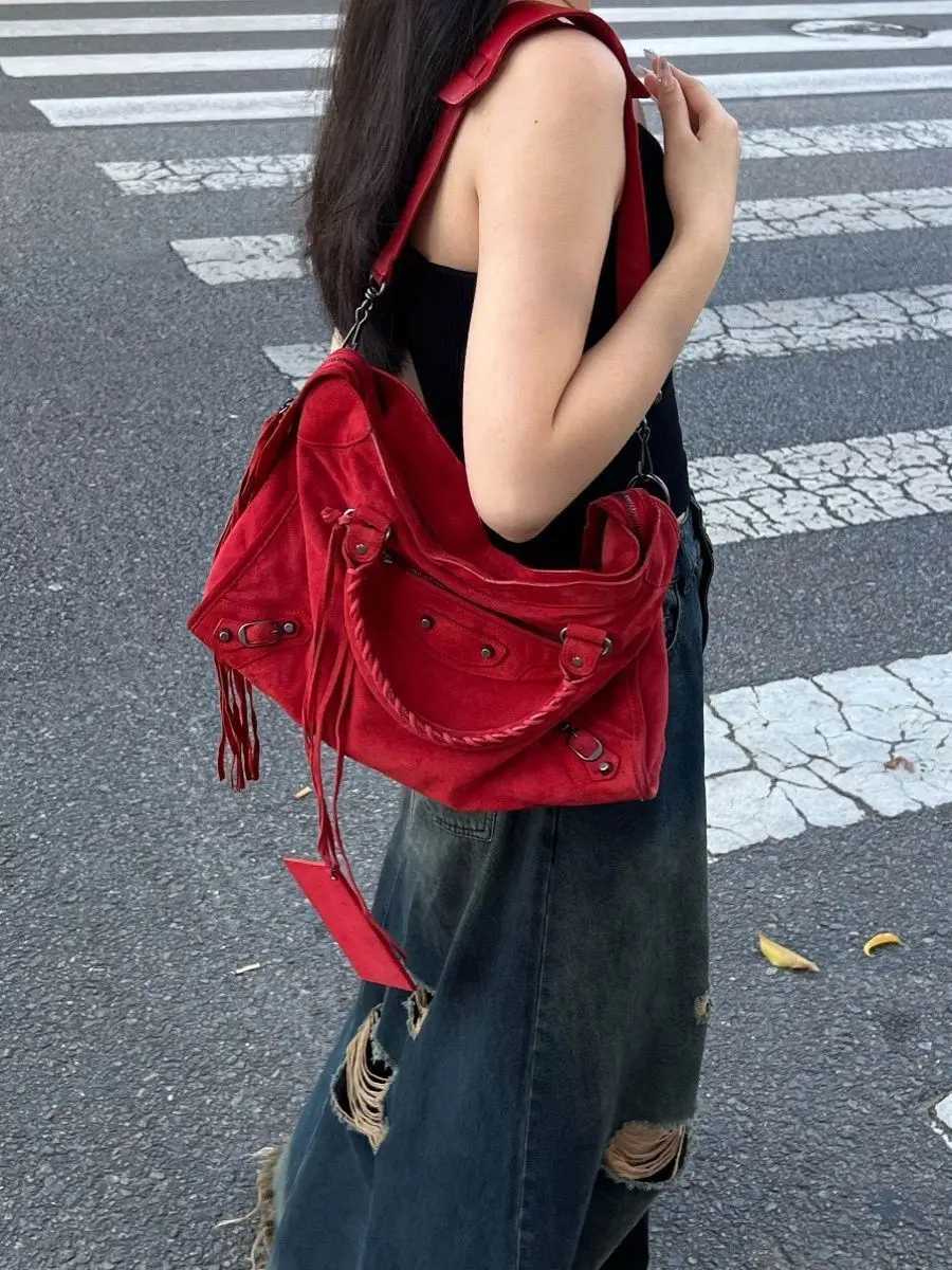 Women Bag Canvas Fashion 2024 New Fashion Red High-Capacity Shoulder Bag Pures and Bags Crossbody Girls Bag Z250303
