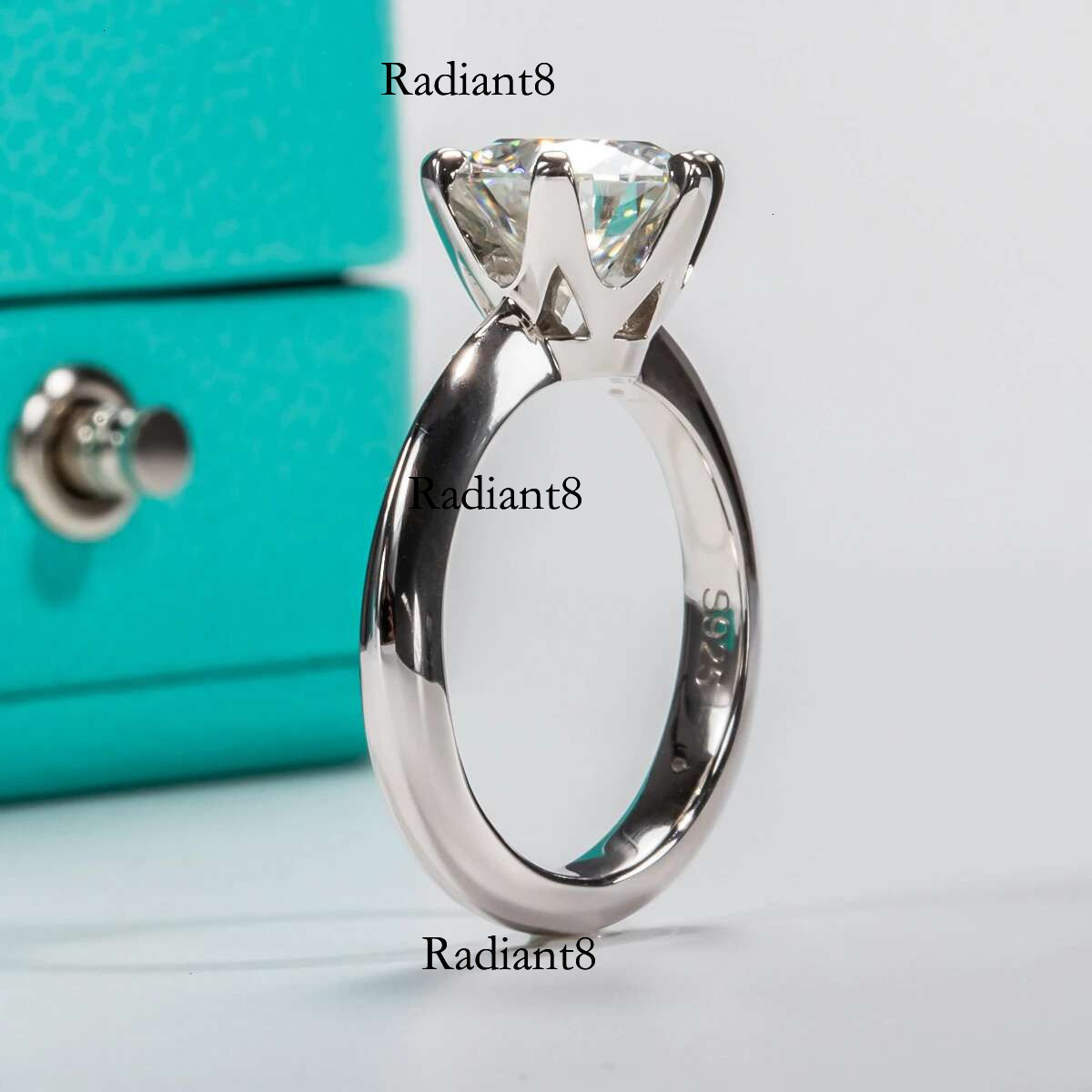 AnuJewel 1ct 2ct 3ct 5ct D Color Moissanite Engagement Ring For Women Sterg Sier Gold Plated Solitaire Rings Wholesale