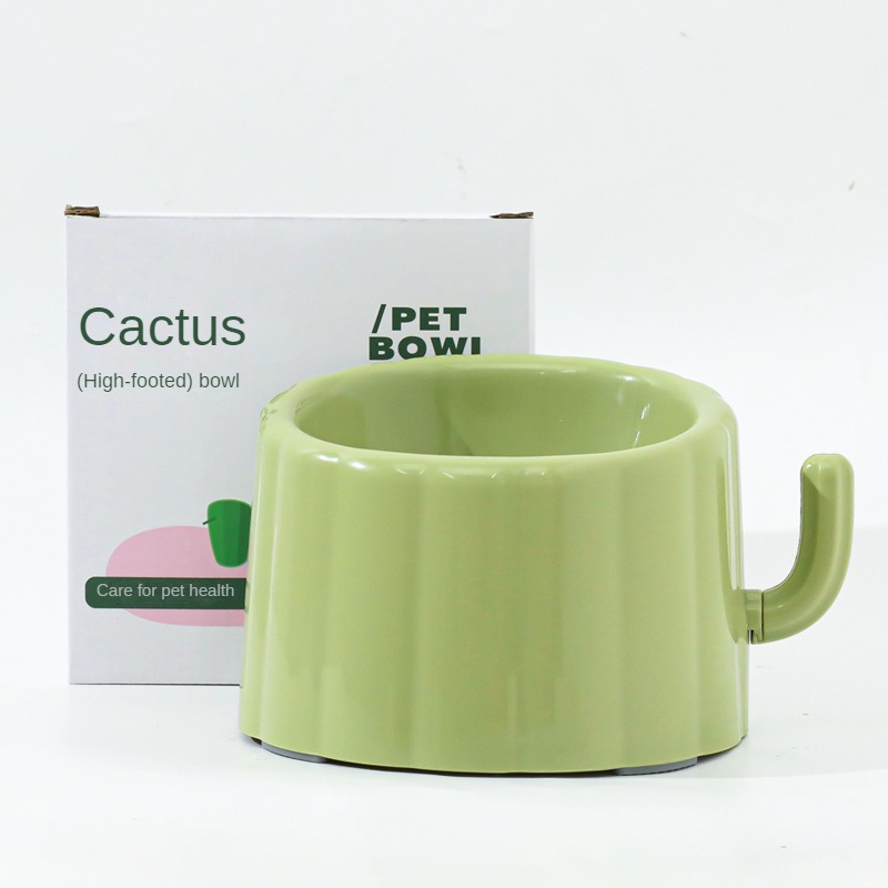 Cactus Dog Feeding Bowl Neck Protection Cat Food Bowl Anti Slip and Anti Knock Bowl Tilted High Footed Bowl Pet Supplies ForCats