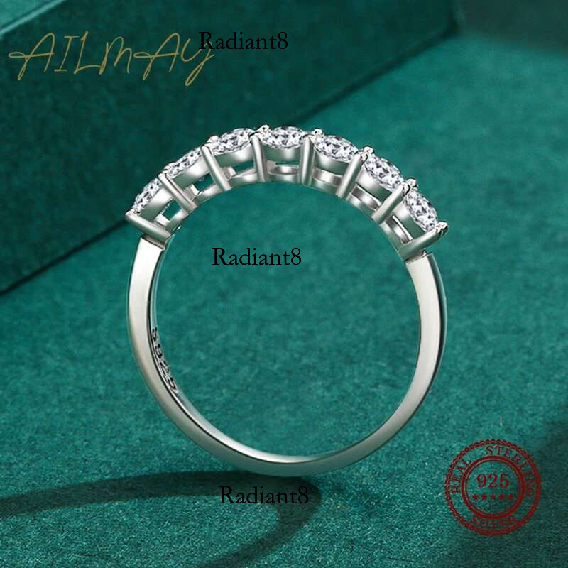 Ailmay 100% Sterg Sier Stackable Round Dazzg Cubic Zirconia Rings for Women Wedding Engagement Jewelry Gift