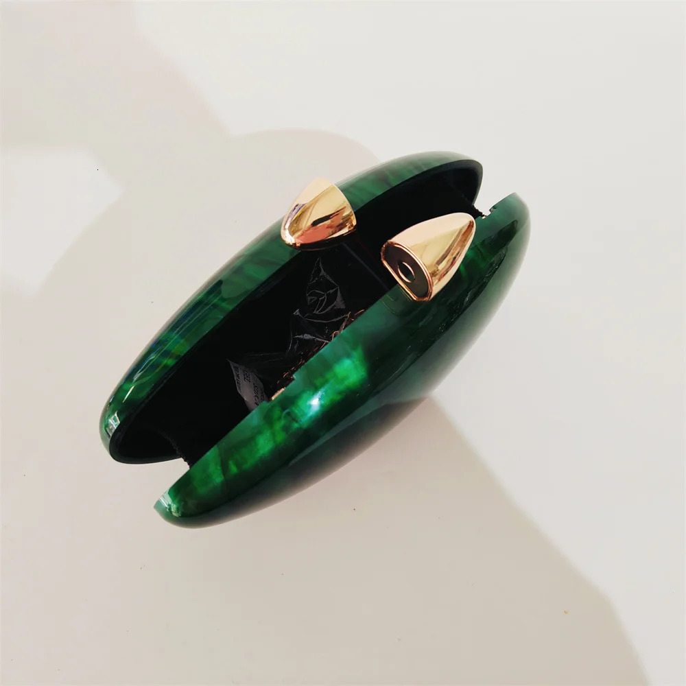 Mini Marble Green Pearl Acrylic Women Shell Box Clutches Gift Pro Small Evening Minaudiere Bags Wedding Bridal Handbags Party 250303