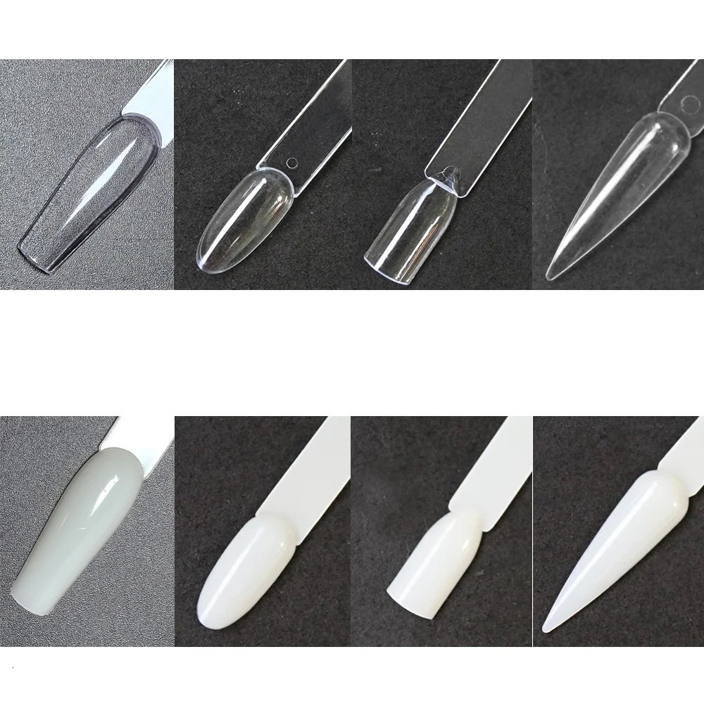 Nail Display Sticks False Tips Gel Polish Practice Clear Natural Colors Board for Art Tools 250217