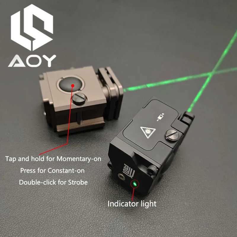 Outdoor Green Laser Aiming PERST-1 Mini Metal Adjustable Laser Indicator Air Gun Hunting 20mm Underhung Tactical LightXJ250303