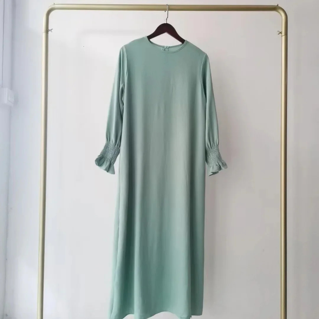 Ivory Womens Long Dress Fashionable Round Neck Solid Color Direct From Manufacturer 250303