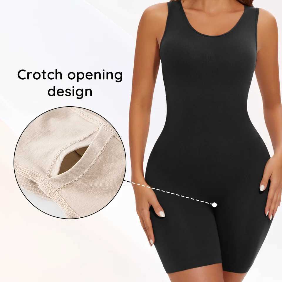 ALLBASE Seamless Bodysuit Butt Lifter Shapewear Waist Trainer Body Shaper Snactch Waist Shapewear Wide Shoulder BlackXJ250304