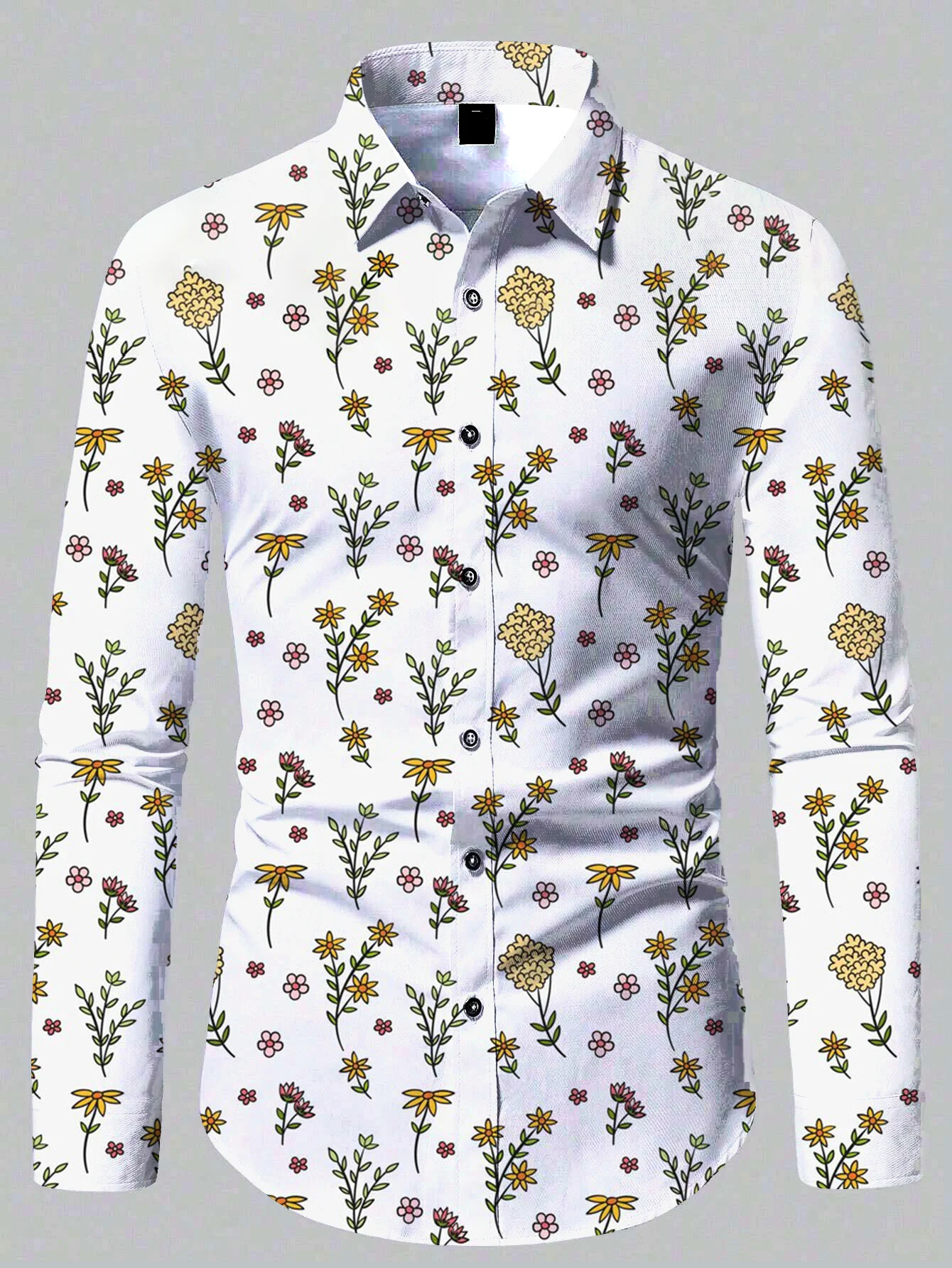 High Quality 3d Printed Floral Pattern Comfortable Shirt Beach Sun Casual Slim Fit Fashion Mens Shirt Fashion Long Sleeve Shirt 250227