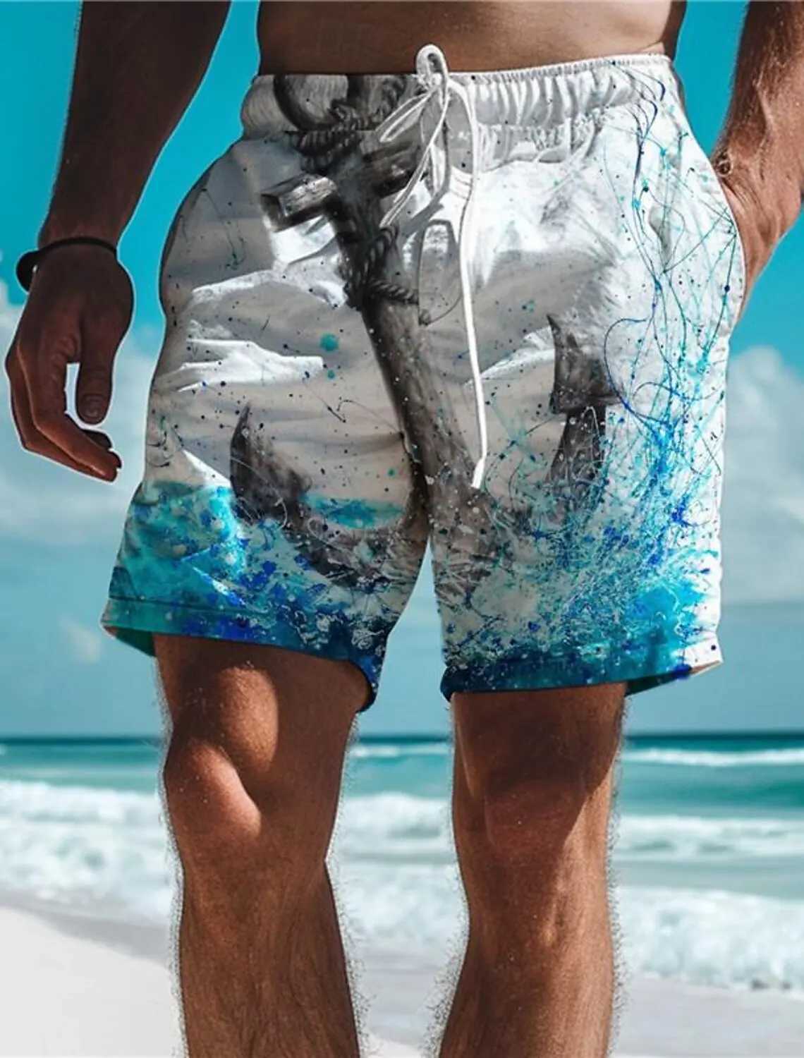 Hawaii Mens Swimwear Shorts 3D Print Beachwear Sexy Swim Trunk Men Surf Board Short Drawstring Trunk Quick Dry ShortT250304