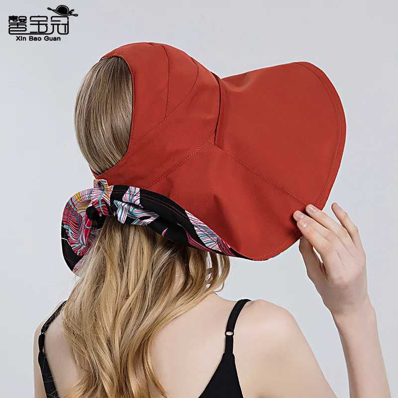 Womens cotton wide Brim sun hat with metal wire edge for summer UV protection UPF Bohemian hat beach hiking garden trip Chin StrXJ250304