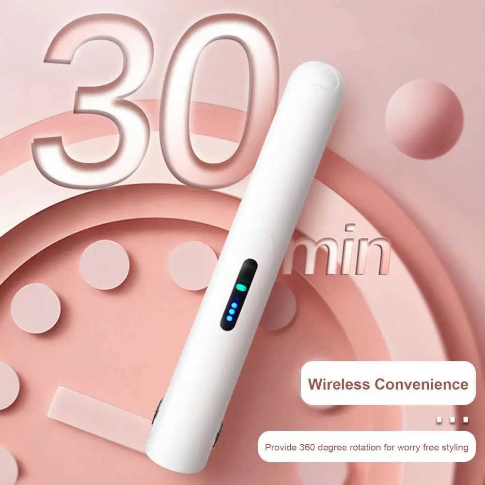 Curling Irons All Hair Types Curler Wireless Hair Curler Fast Heating Wireless Usb Rechargeable Mini Curling Iron Hair for Women z250304