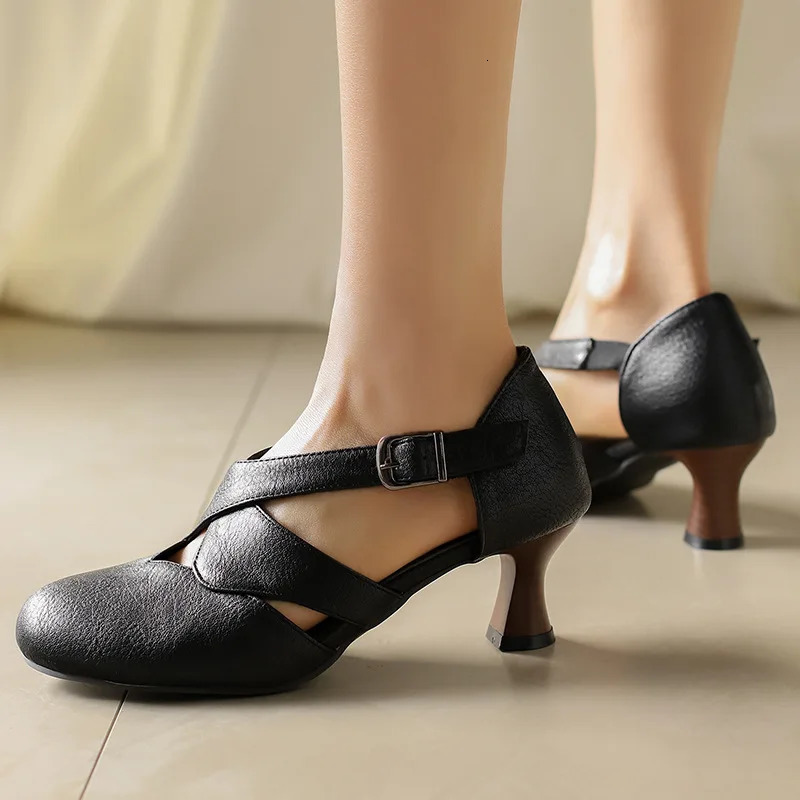 Spring Shoes Female Sandal High Heels All-Match Espadrilles Platform Round Toe Womens Girls High-heeled Lacquered Clear Fa 250303