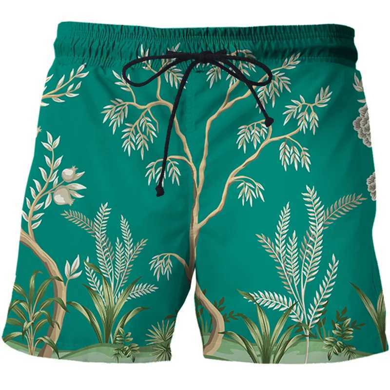 Summer Woods Peacock Short Pants Women Men 3D Printed Swimsuit Swim Trunks Beach Shorts Skateboard Sport Cool Gym Ice ShortsT250304