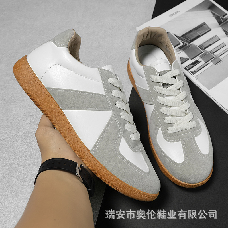 New German Luxury Men's Designer Casual Shoes White Women's Shoes Skateboarding Training Sports Board Versatile Fashion Couple Shoes White S