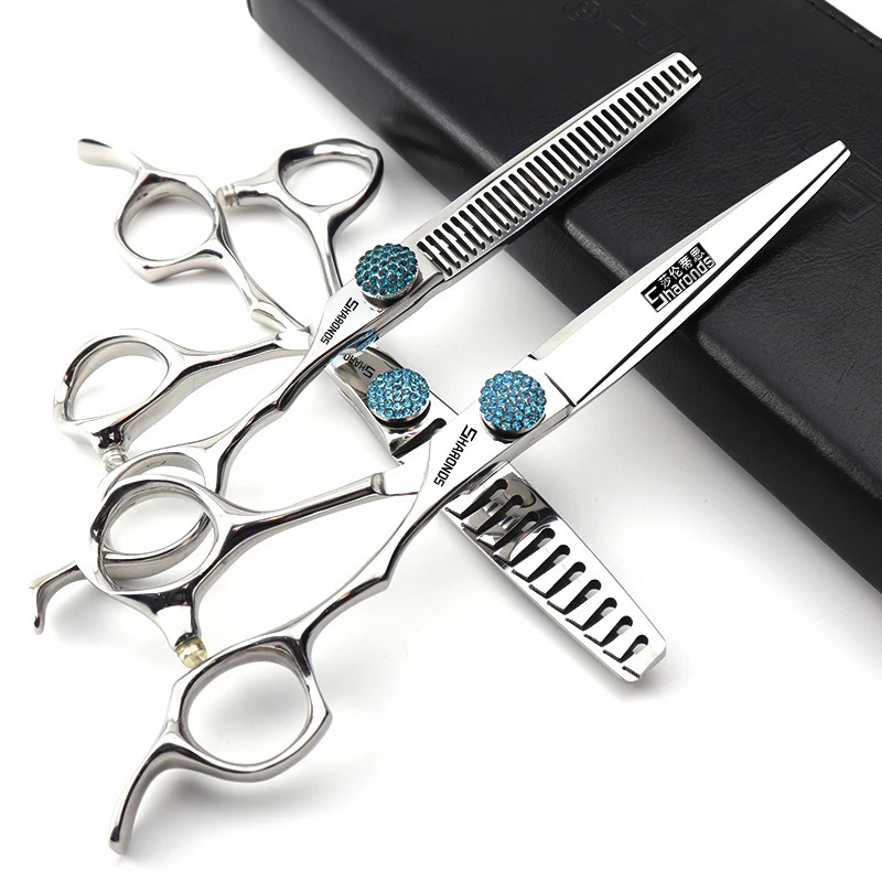 Hairdressing scissors flat scissors no trace teeth scissors professional hairstylist thinning set hair scissors 250304