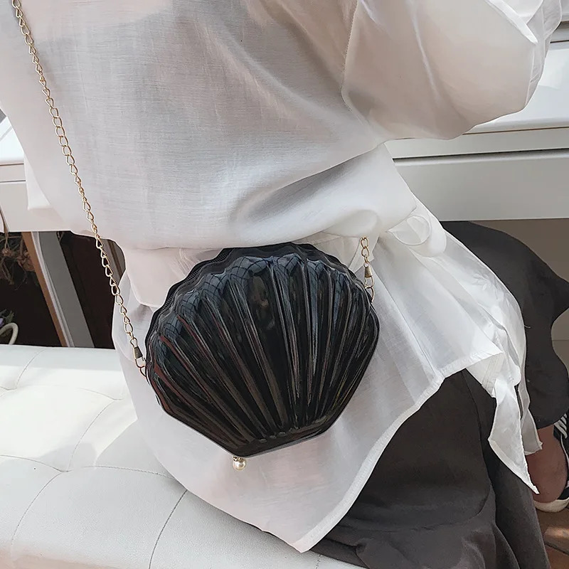 Fashion Women Shoulder Handbags Shell Bag Chain Cute Sequins Small Phone Money Pouch Zipper Crossbody Bags for 250303
