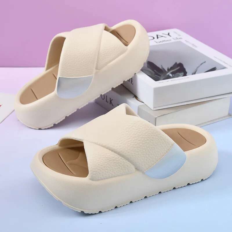 2025 Soft Lucyever Sole Eva for Women Lightweight Non Slip Home Slippers Woman Summer Thick Platform Beach Flip ps
