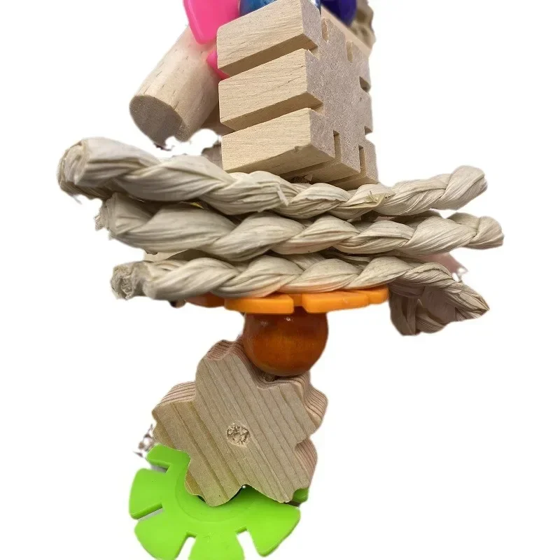Parrot Nibbling Toy Bird Supplies, Corn Wood Creative Hanging Pieces, Plastic Flower Pieces, Large Parrot Bird Toys