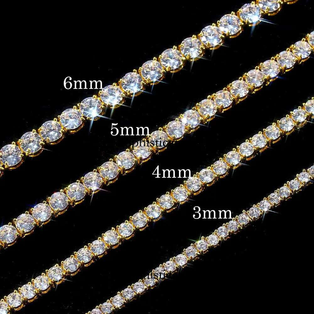 Drop Shipping Hip Hop Bg CZ Cubic Zirconia Iced Out For Women 3/4/5/6mm Width 1Row Tennis Bracelet