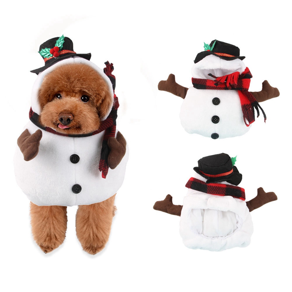 Dog Christmas Pet Clothes Standing Snowman Pet Cosplay Costumes Party Dressing Up for Small Medium Dogs Cats