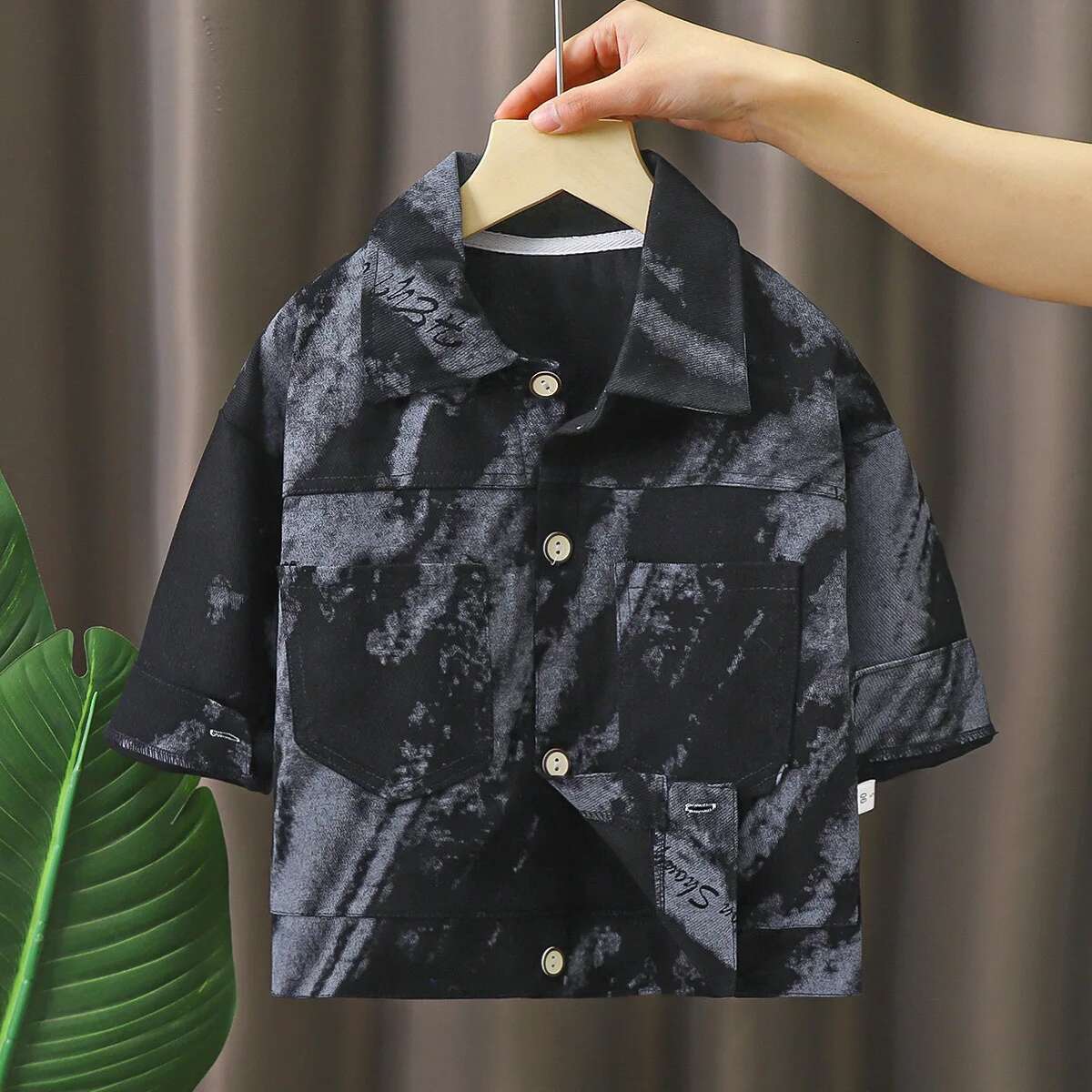 Ddmyshoesvip Autumn Toddler Jackets Cotton Graffiti Long Sleeve Baby Outerwear Coat Loose Turn Down Collar Children Kid Boys Shirts