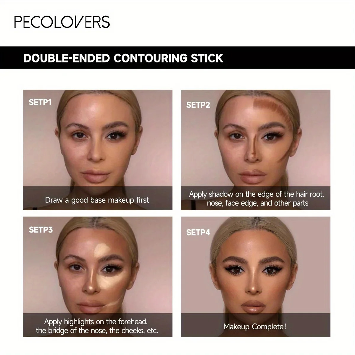 Double Head Highlight Pen Face Make Up Liquid Waterproof Contouring Foundation Contour Makeup Concealer Stick Pencil Cosmetics 250303