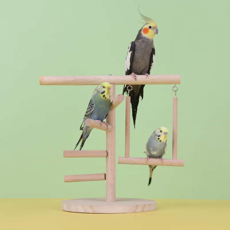 Bird Toys Bird Plays Stand Parrot Station Stand Tree Branch Parrot Playstand Cockatiel Playground Wooden Perch Gym Playground