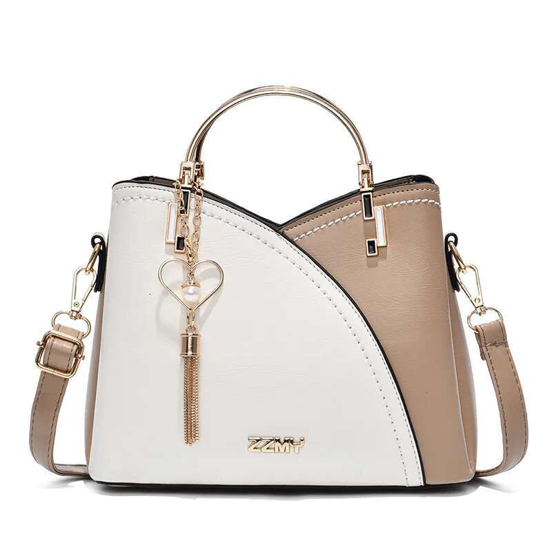 Newposs PU Leather Large Capacity Woman Handbag Grid Shoulder Bag Fashion Casual Designer Patchwork Crossbody Pack 2023