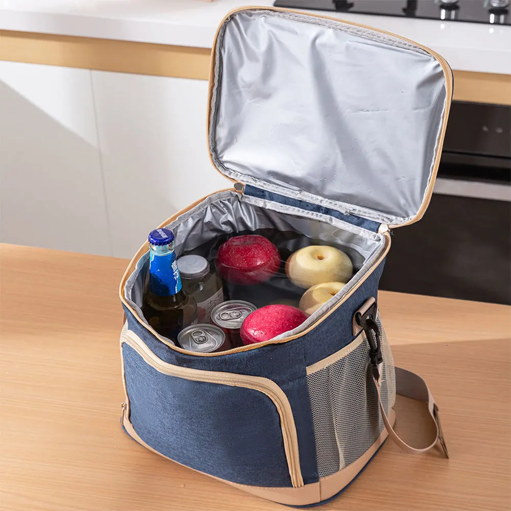 Picnic Cooler Bag with Strap Lunch Picnic Bag Leakproof Cooling Bag Insulation Lunch Bag for Picnic Camping Outdoor Activities 250228