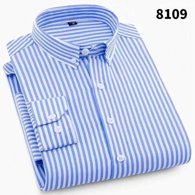 Long Sleeves Shirts Man Stripe Pattern Elegant Mens Shirts a Fashion Korean Reviews Clothes Mens Clothing High Quality 250227