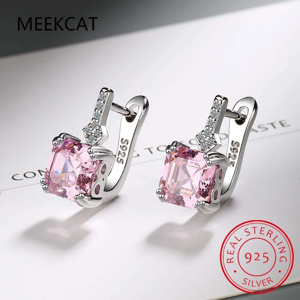 D Color VVS1 EX 1.0 CTTW Square Moissanite Ear Buckles for Women Wedding Engagement Sterg Sier Fine Jewelry