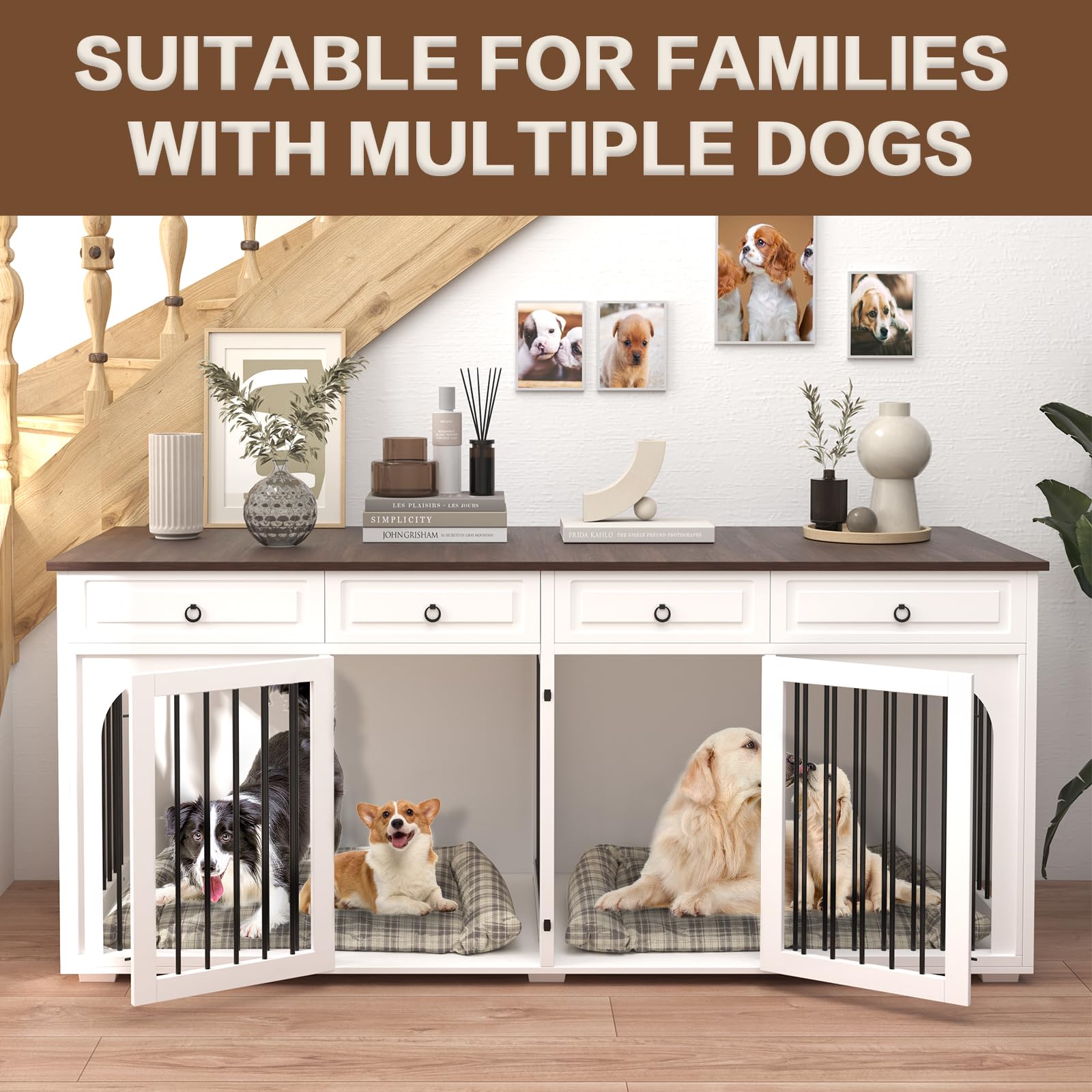 Stylish Big Dog Household Crate - Secure Housing Solution for Larger Breeds