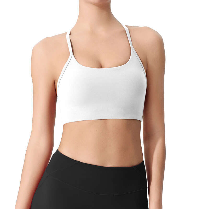 European and American yoga vest women's running gathering fiess suit light strength thin shoulder strap beautiful back sports bra 2025 new style 