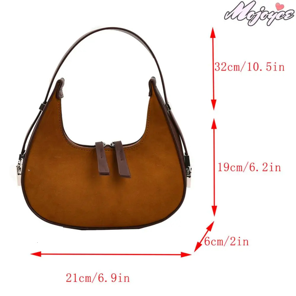 Retro Half Moon Bag Women Solid Versatile Shoulder Bags French Small Handbag Autumn Winter Casual Underarm Bag Ladies Tote Purse 250228