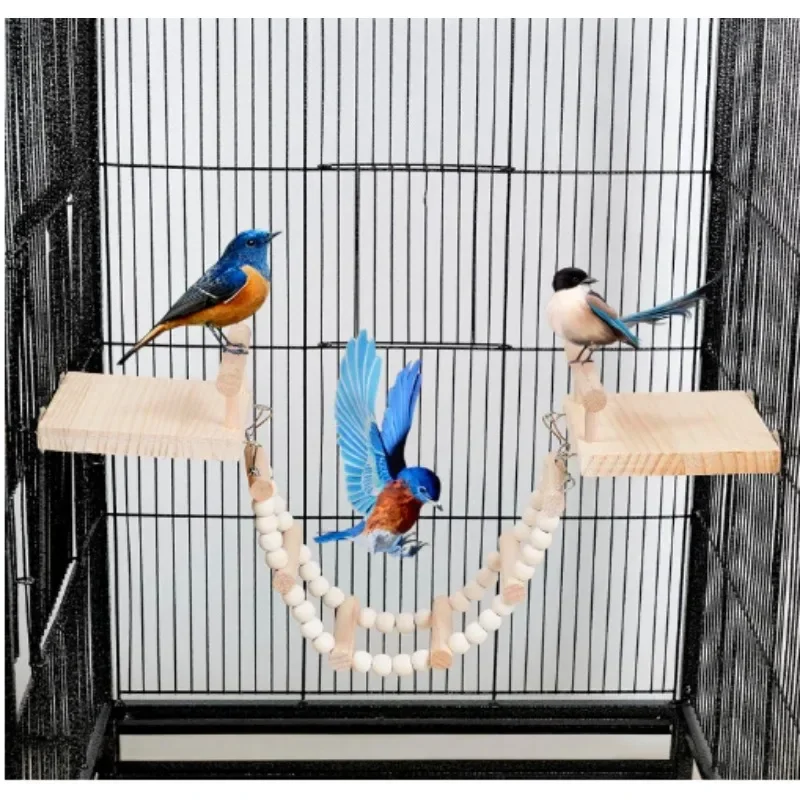 Bird Toy Hamster Toy Little Pet Springboard Combination Toy Parrot Climbing Ladder Springboard Ladder Swing Parrot Toys