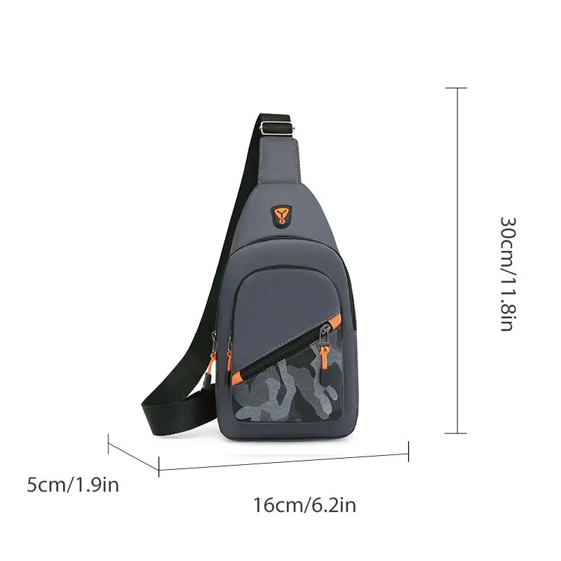 Released Nylon Mens Chest Bag 2023 Portable Casual Shoulder Trendy and Unique n Crossbody 250227