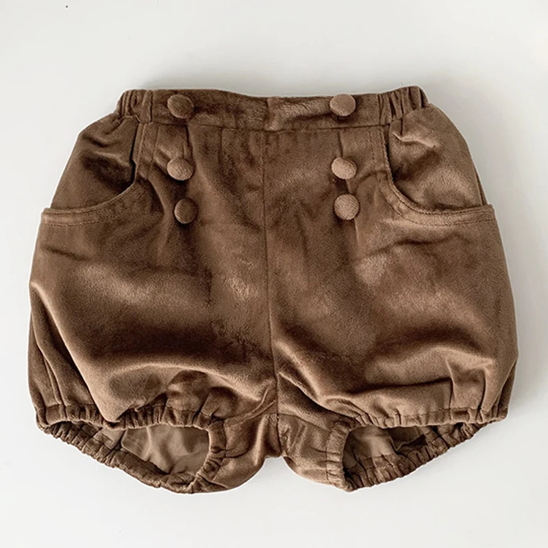 0-4 year old baby girl Bloomer shorts autumn shorts velvet baby boy thick cotton shorts born triangle baby shorts 250304