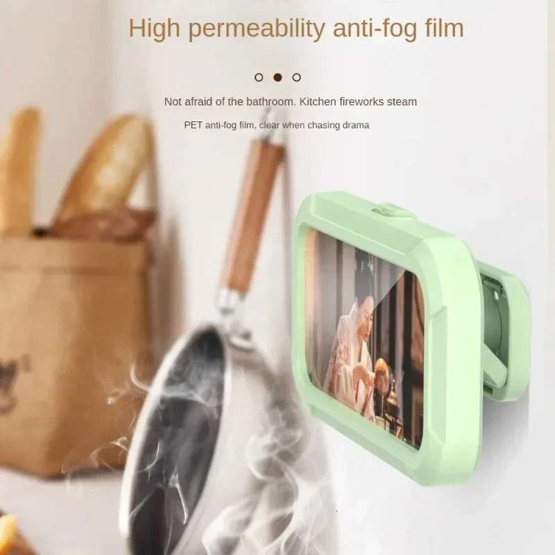 New Rotation Waterproof Mount Adjustable Shower Case Stick on Wall Bathroom Toilet Phone Holder