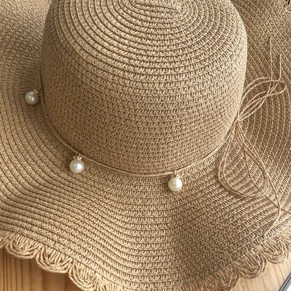Summer Natural Str Hat Large Wide Brim Sun Hats For Women Panama Ladies Beach C Outdoor Foldable Travel Elegant Holiday HatXJ250304