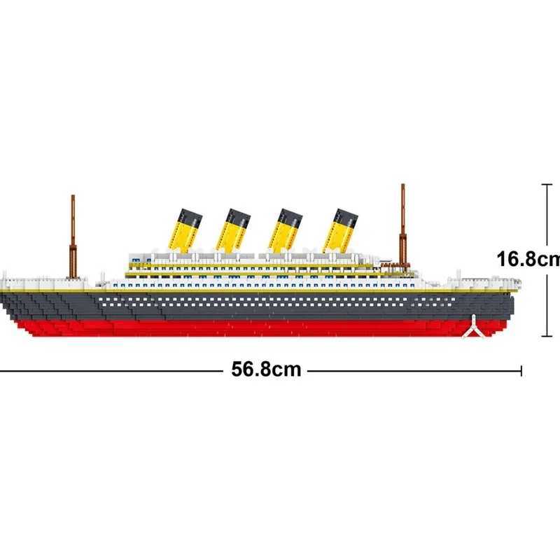 Free shipping 4000+Pcs Titanic Model Cruise Ship Building Blocks MOC Boat Bricks Collection DIY Construction Toys for Children Gift