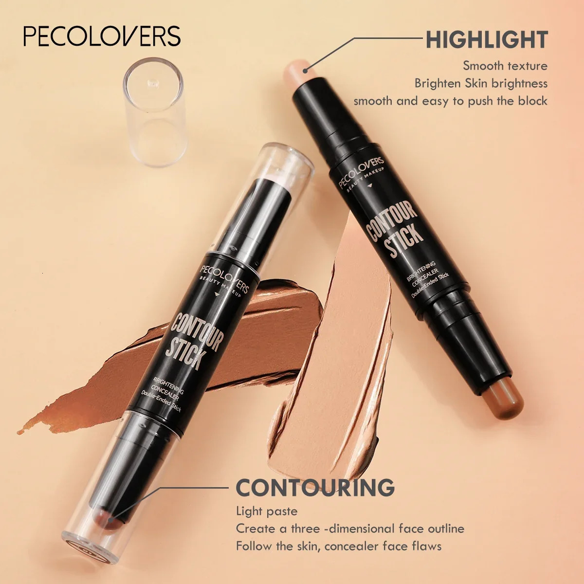 Double Head Highlight Pen Face Make Up Liquid Waterproof Contouring Foundation Contour Makeup Concealer Stick Pencil Cosmetics 250303