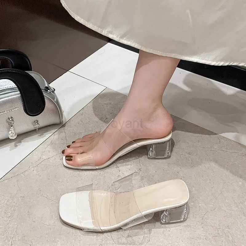 Summer Wen Pumps Sandals PVC Jelly Slippers Open Toe Wen High H Transparent Perspex Slippers Shoes Heel Clear Sandals Z250304