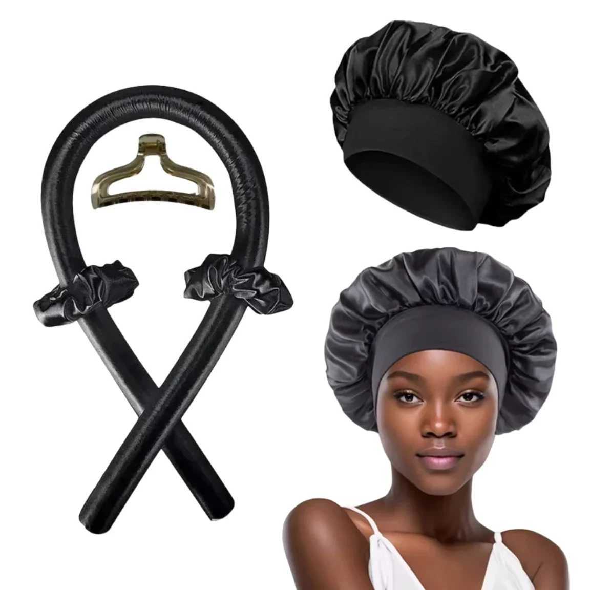 Curling Irons Heatless Curling Rod Headband Night Cap No Heat Hair Curler Hair Rollers Soft Curlers Lazy Curls Sleeping Bonnet Styling Tools z250304