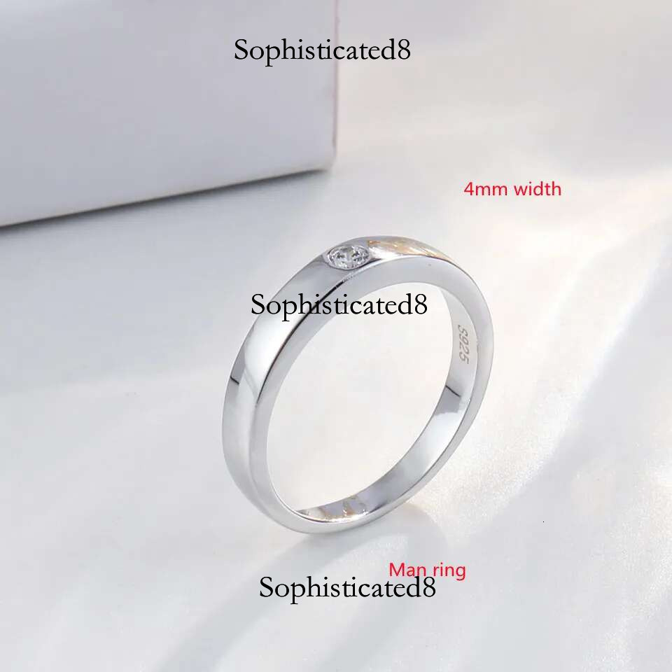 Buyee Sterg Sier Wedding Light White Zircon Ring Finger for Woman Man Classic Fine Jewelry Circle Gift with Box