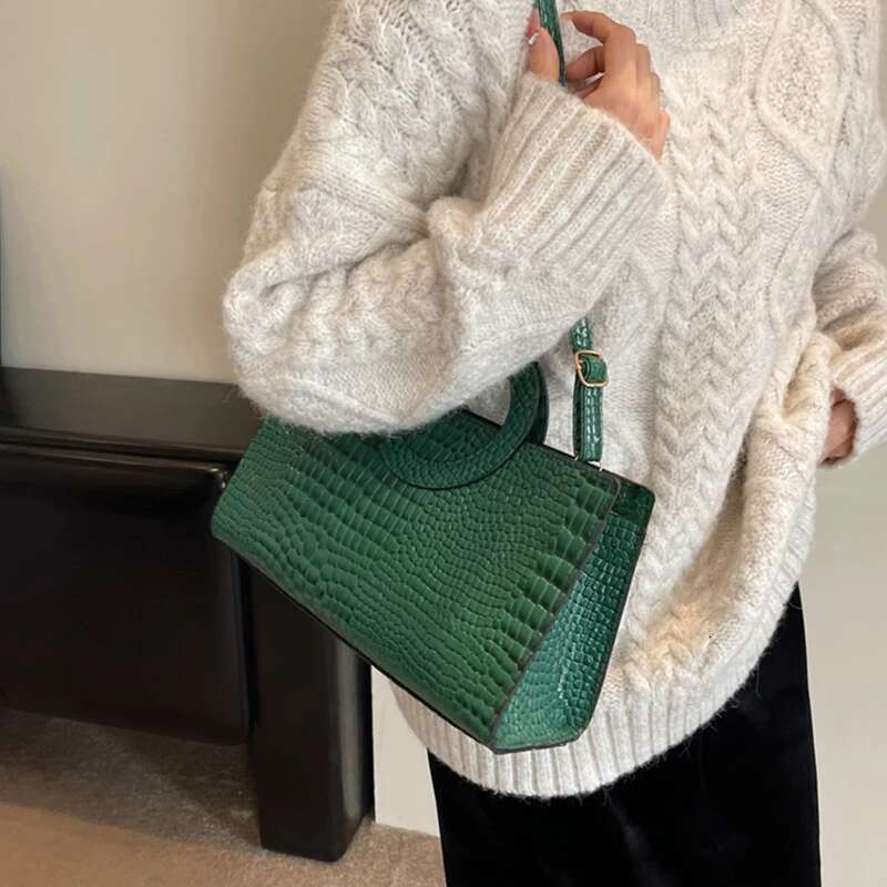 Crocodile Pattern Women Handbag Fashion Shoulder Famous Brand Designer PU Leather Crossbody Ladies Large Hand Bag
